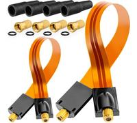 HB-DIGITAL Lot de 2 câbles satellite passe-fenêtre, contacts plaqués or + 4 fiches F 8,2 mm + 4 douilles en caoutchouc - Câble d'antenne satellite coaxial pour fenêtres et portes