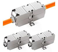 HB-DIGITAL Lot de 3 connecteurs réseau LSA Cat 6a 10 Gbit/s sans outil - Coupleur LAN et rallonge pour câble de pose LAN - Câble d'installation Ethernet - Connecteur RJ45 compatible avec les câbles