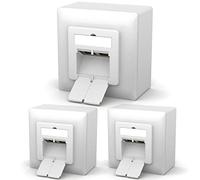 HB-DIGITAL Lot de 3 prises réseau CAT 6a - Prise LAN universelle - 2 ports RJ45 - Montage en saillie/encastré - Blindée EIA/TIA 568A&B 8P8C - Réseau Ethernet 10 Gigabit - Blanc de signal