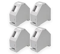 HB-DIGITAL Lot de 4 adaptateurs de rail DIN RJ45 Keystone pour rail DIN 35 mm Convient pour modules Keystone Cat.5e Cat.6/6a Cat.8 Prise réseau Ethernet LAN Câble de pose