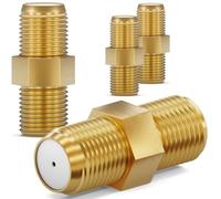 HB-DIGITAL Lot de 4 câbles coaxiaux satellites professionnels - Connecteur F - Fiche F - Pour câble TV, câble d'antenne satellite, 2 prises F - Largeur - Plaqué or