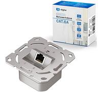 HB-DIGITAL Lot de 5 prises réseau CAT 6a RJ45 1 port STP blindées compatibles avec les câbles LAN rigides PoE T568A/B Standard en alliage de zinc 10 Gigabit 50 mm x 50 mm - Sans boîtier