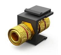 HB-DIGITAL Module Keystone avec borne de pôle vers prise filetée (marquage rouge) | Keystone multimédia pour panneau de brassage, support Keystone, adaptateur de raccordement, raccord Plug & Play,