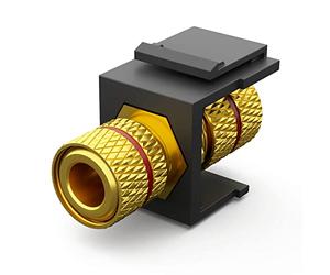 HB-DIGITAL Module Keystone avec borne de pôle vers prise filetée (marquage rouge) | Keystone multimédia pour panneau de brassage, support Keystone, adaptateur de raccordement, raccord Plug & Play,