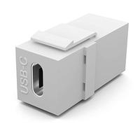 HB-DIGITAL Module Keystone avec Prise USB-C | Keystone Multimédia pour Patchpanel Prises de Réseau Keystone Support Connecteur Adaptateur Couplage Plug-&-Play Blanc