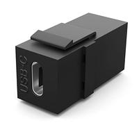 HB-DIGITAL Module Keystone avec prise USB-C USB 3.2 | Multimédia pour panneau de brassage, prise réseau, 240 W, support Plug & Play, noir