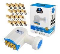 hb-digital Octo Ultra LNB NW LNC pour 8 participants/récepteurs [Test TRÈS BON] Connexion directe Full HDTV 4K - Contacts dorés - Capuchon de protection contre les intempéries (coulissant) - Avec 16