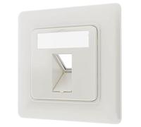 HB-DIGITAL Prise réseau pour 1 module Keystone Jacks - Prise de raccordement vide pour par exemple LAN RJ45 LAN Ethernet 1 port femelle 1 port - Sans outil RAL9010