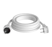 hb-digital Rallonge d'alimentation de 5 m avec fiche plate coudée CEE 7/7 vers fiche de contact de protection CEE 7/3 - H05VV-F 3 x 1,5 mm² - IP22 - Blanc