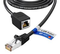 HB-DIGITAL Rallonge de câble patch 5 m Cat.7 RJ45 mâle et femelle noir | Extension Ethernet, LAN et connecteur de câbles réseau 10 Gbit/s | Câble brut S/FTP sans halogène PIMF 600 MHz Cat7 Cat6a