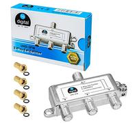 HB-DIGITAL Répartiteur 3 voies SAT BK FM 5-2400 MHz Compatible numérique et analogique avec 4 fiches F incluses