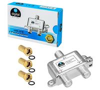 HB-DIGITAL Répartiteur SAT et FM - 2 voies - 5-2400 MHz - Numérique analogique - Compatible DVB-S S2 - FM TV par câble C