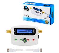HB DIGITAL SATFINDER avec écran LCD, boussole et son, câble de connexion F, manuel d'utilisation en allemand, connecteurs plaqués or, pour ajuster votre antenne satellite, avec affichage