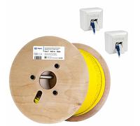 HB-DIGITAL SET Câble réseau LAN CAT.7 de 500 m - Câble de pose AWG 23 - En cuivre pur S/FTP PiMF LSZH - Sans halogène - RoHS - Certifié GHMT - Ethernet PoE 10 Gbit/s 1000 MHz - Jaune + 2 prises réseau