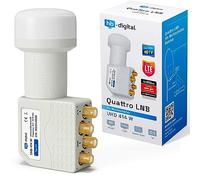 HB-DIGITAL Universal Quattro LNB Blanc - UHD 4K Full HD DVB-S/S2 - Facteur de bruit de 0,1 dB - pour la connexion via multi-switch - Contacts dorés - Protection contre les intempéries