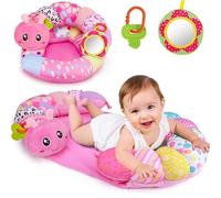 HB.YE Tummy Time Mat Toys Coussin d'allaitement 3 en 1 pour bébé - Jouet amovible - Chenille pour bébé - Aide à s'asseoir - Rose
