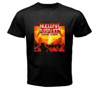 HB3rd2efd NUCLEAR-ASSAULT-GAME-OVER-86-Trash-Metal-Band-Black-T-Shirt