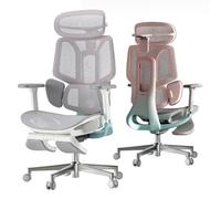 Hbada E3 Pro Chaise de Bureau Ergonomique Fauteuil de Bureau - Soutien Lombaire Dynamique 3 Zones, Appui-Tête 4D Réglable, Accoudoirs 4D Réglables, Pivotant avec Repose-Pieds, Rose