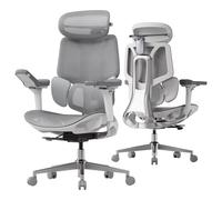 Hbada E3 Pro Chaise de Bureau Ergonomique Fauteuil de Bureau - Soutien Lombaire Dynamique 3 Zones, Appui-Tête 4D Réglable, Accoudoirs 6D Réglables, Pivotant sans Repose-Pieds, Gris