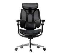 Hbada E3 Pro Édition 2026 Chaise de Bureau Ergonomique, Fauteuil Ergonomique en Maille avec Soutien Lombaire Flottant à 3 Zones, Appui-Tête 4D, Accoudoirs 720° (Noir, sans Repose-Pieds)