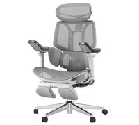 Hbada E3 Pro Fauteuil de Bureau Ergonomique, Système Lombaire Dynamique 3 Zones, Accoudoirs Réglables 6D, Tête avec Réglage 4D, Gris avec Repose-Pieds