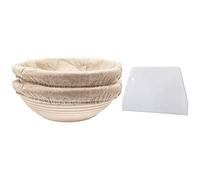 Hbaebdoo Lot de 2 paniers à levure ronds pour pain et pâte à pain, panier de fermentation Banneton avec inserts en , grattoir rond