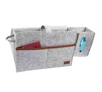 HBALDTEDC Organisateur pour canapé, Fauteuil et Caddy, Organisateur de Rangement en Feutre for Table de Chevet, canapé, Fauteuil, lit de Repos, Beige, 35 x 10 x 29 cm