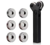 HBALDTEDC Outils de Tournage en Acier, Lot de 7 Outils de moletage en Acier avec molettes linéaires diagonales de 0,5/1/2 mm, Multicolores