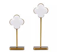 HBALDTEDC Présentoir pour colliers, Lot de 2 présentoirs à bijoux blancs et gris, présentoirs for boucles d'oreilles et bijoux(White)
