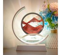 HBALDTEDC Tableau Mobile en Sable, Lampe de Table LED Multicolore en Forme de Sable for Bureau, Maison ou Bureau(Red)