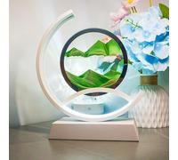 HBALDTEDC Tableau Mobile en Sable, Lampe de Table LED Multicolore en Forme de Sable for Bureau, Maison ou Bureau(Green)