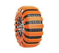 HBANMK Chaînes à Neige Voiture pour Chevrolet Tracker 2013-2020, Chaine Pneu Neige Antidérapantes Réglables, Hiver Pneus Anti-dérapage Chaînes pour Auto Camions SUV Moto,A Orange-10PCS