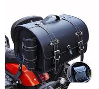HBANMK Sacoche Moto pour Piaggio Vespa GTS GTV 250 300, Sac de Selle pour Moto Vintage en Cuir, Top Case Moto Étanche, Coffre de Moto Rangement Bagage Voyage Grande Capacité,B Black