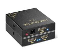 HBAVLINK Répartiteur HDMI 1 entrée 2 sorties 60 Hz - HDCP Bypass 2.3, HDR, Dolby/DTS 5.1/7.1 - Compatible avec Firestick 4k Max, PS3/PS5 & Elgato HD60s/x/Pro, Apple TV 4K, Retrotink, Roku barre de son