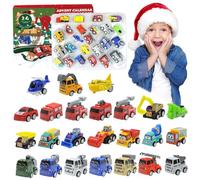 Hbbgdiy 1 Set Cars Calendar 2024 Counom de Noël Calendrier Surprise Construction Véhicule Toys Education 24 Jours Voiture pour Les GARDES Groupes Age 3-8
