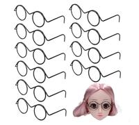 Hbbgdiy 10 Paires de Montures de Lunettes, Petites Lunettes poupée en Fil métallique, Mini rétro Classiques, Monture Ronde sans lentilles, pour travaux manuels, poupées, Animaux comp