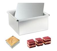 Hbbgdiy 5 pouces carrés à gâteau carré en aluminium anodisé 5x5x2, 28 pouce avec un fond amovible, moule à gâteau carré pour les brownies de au fromage