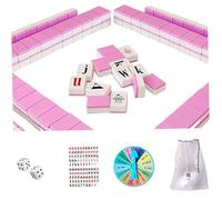 Hbbgdiy Alphabet Mahjong Tile Set Mini Lettre Anglaise Mahjong Tiles Jeu de société éducatif pour Enfants Adolescents Adultes Jeux d'apprentissage Jouets familiaux interactifs, 108 tuiles, Style 1