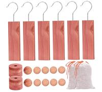 Hbbgdiy Blocs de cèdre pour Stockage de vêtements 26 pièces Set CID aromatiques cèdres Anneaux Balls Sachets Freincheurs Placard Naturel et répulsif Papillon pour Les tiroirs la Garde-Robe