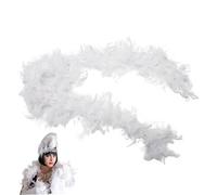 Hbbgdiy Boa à plumes blanches de 2 m de long, déguisement boa à plumes moelleuses et douces pour les fêtes, les festivals, la fierté.
