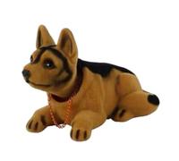 Hbbgdiy Bobblehead pour Chien, tête à Pompon réaliste et Adorable pour Chien de Berger, Figurines à Pompon en résine décoratives Auto-adhésives pour Tableau de Bord Voiture, 2, 7 x 6 x 4, 3 Pouces.