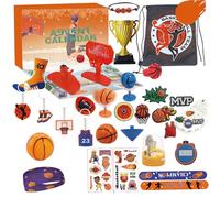 Hbbgdiy Calendrier de l'Avent de Basket-Ball 2025 24 Jours Counomal Noël Accessoires Basket-Ball Set pour Les Adolescents Girls Boys Holiday Surprise
