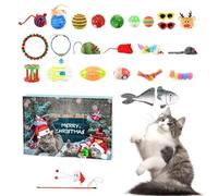 Hbbgdiy Calendrier de l'Avent de Noël 2024, 24 Jours, Calendrier Compte à rebours avec Jouets interactifs pour Chat, pour Les Amoureux la décoration Noël et des Vacances
