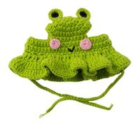 Hbbgdiy Chapeau de Chat, Chapeaux de Chat Mignons Grenouille en Tricot avec Trous d'oreille et Sangle, cadraves Costumes Chauds Doux pour Chaton Chiot Chaton Petits Animaux