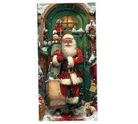 Hbbgdiy Couverture de Porte de Noël 3x6ft Santa Claus Décoration extérieure Bannière Noël Banner Photographie Porche Porche Hanging Sign Holiday Home Party Party