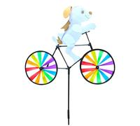Hbbgdiy Décor de Jardin extérieur de Vent Vent 21x35in Carton Cartoon Animal Spinners avec pieu décoratif Yard Art Spinner pour Lawn Garden Park, Chien