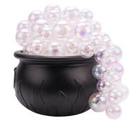 Hbbgdiy Décoration Halloween Chaudron bouillonnant avec LED Light Up 8 Modes Kit de Bricolage Plastique en Plastique avec Boules Transparentes Lumières à Cordes en Coton décor de fête intérieure