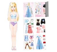 Hbbgdiy Doupée Dress Up Sticker Book Princess Dress Up avec Plusieurs vêtements de Fantaisie Autocollants Princesse Paper Doll Vêtements Travel Toy Early Education Toys