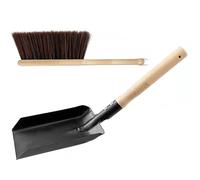 Hbbgdiy Ensemble d'outils de cheminée 2 pièces, Pelle à Cendres en métal et Brosse pour Foyer en Bois, kit d'outils de cheminée Compact et Portable pour Une Utilisation en intérieur, Accessoires Chem