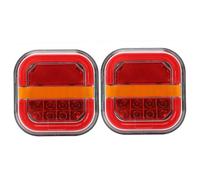 Hbbgdiy Feux arrière à LED, 12 et 24 V, Feux de gabarit de remorque en Plastique, Rouges, 2 pièces, étanches, Lumineux, pour la Conduite, la Direction et Le freinage